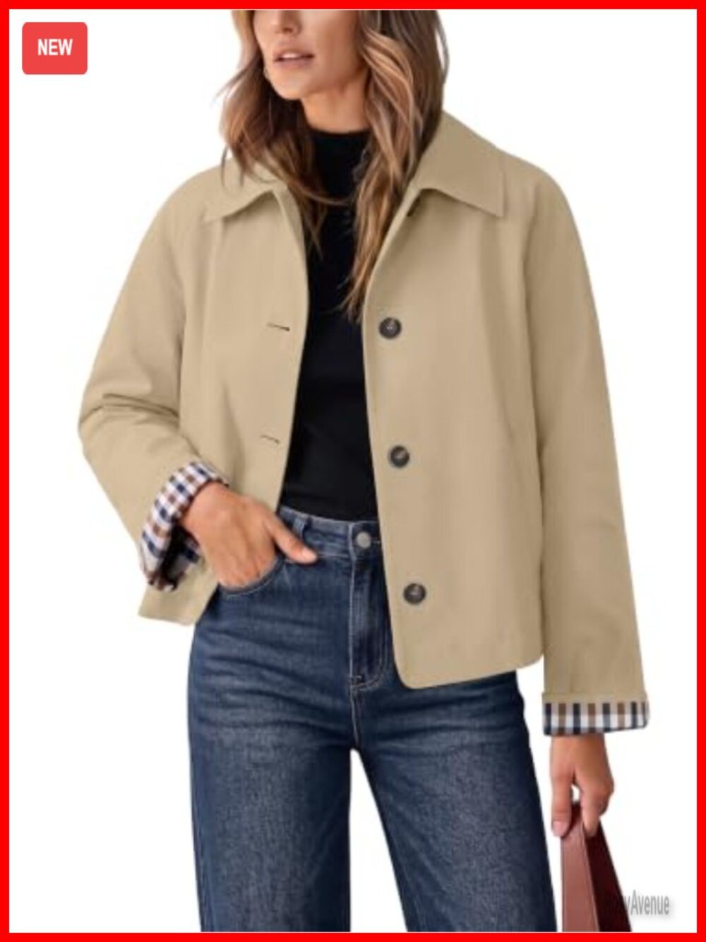 Cropped Trench Coat Oversized Lightweight Casual Jacket